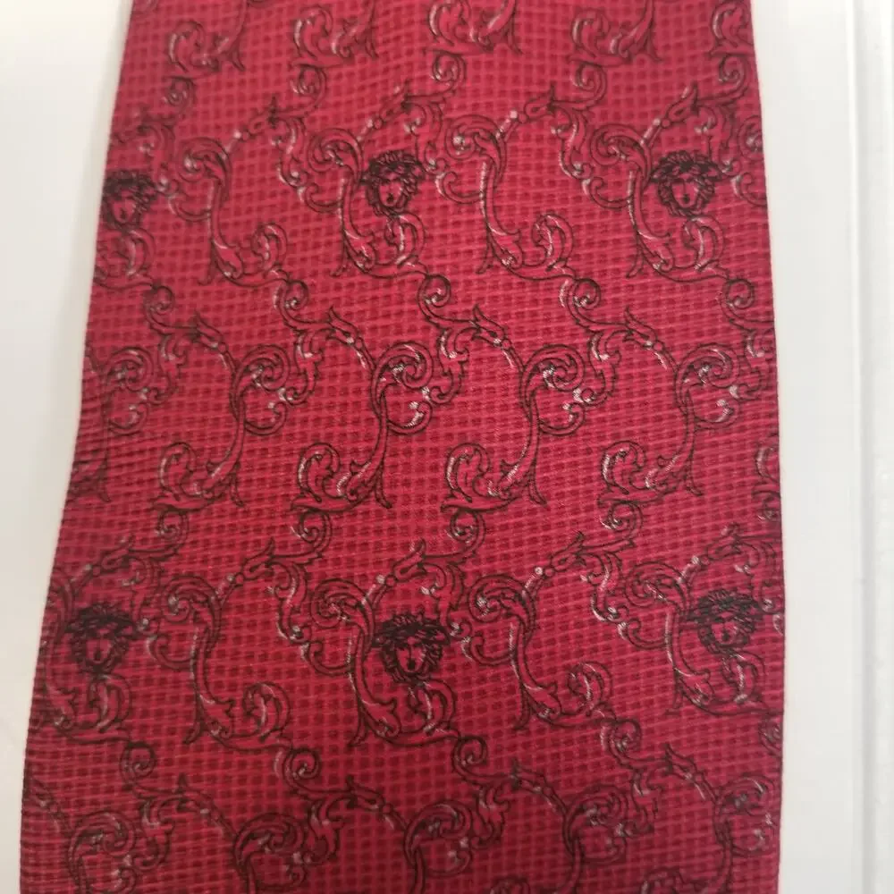 Versace Medusa Head Red Silk‎ Tie